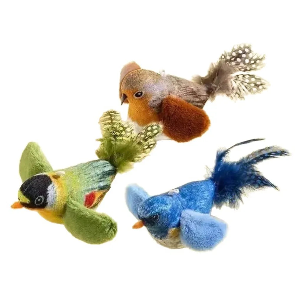 Cat Toy Simulation Chirping Bird Sound Wand.
