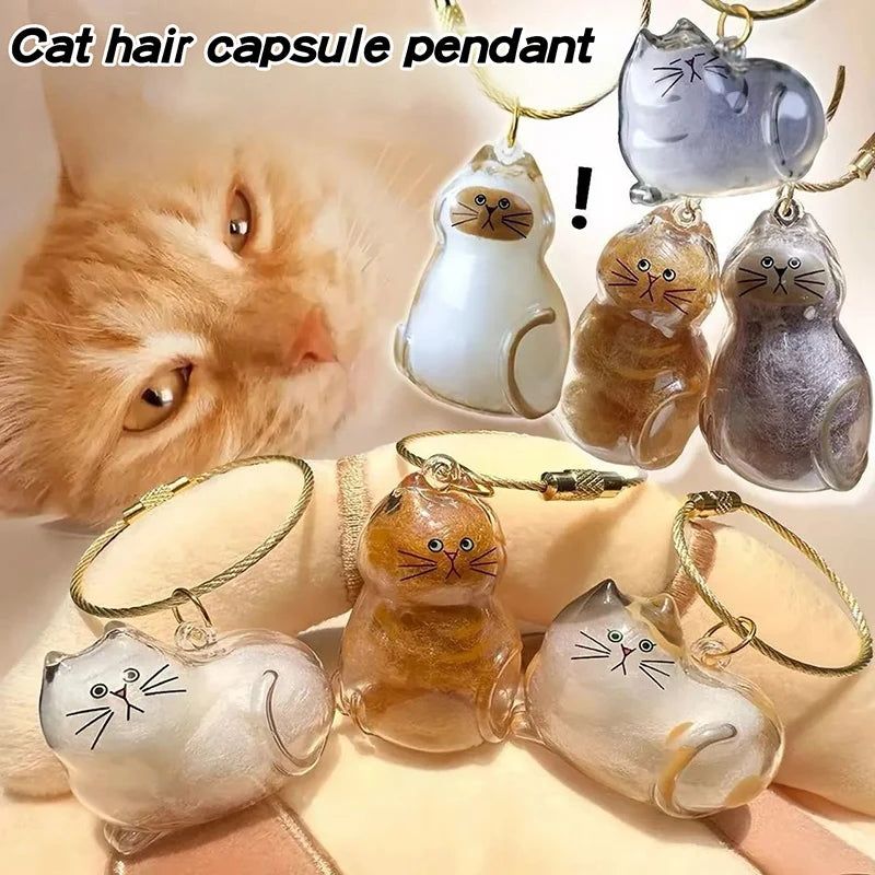 Cat Hair Memorial Storage Keychain