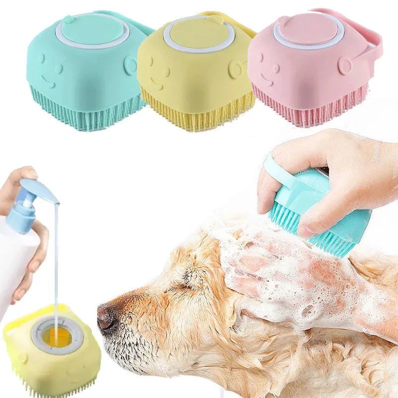 Bathroom Puppy Dog Cat Bath Massage Gloves Brush