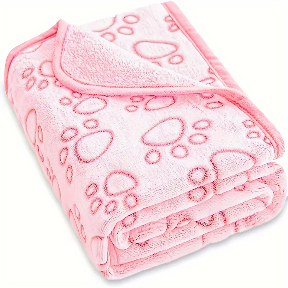 Ultra-Soft Paw Print Dog Blankets
