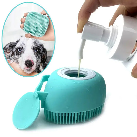 Bathroom Puppy Dog Cat Bath Massage Gloves Brush