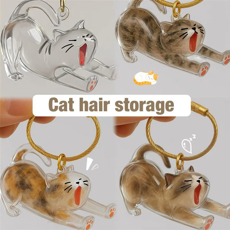 Cat Hair Memorial Storage Keychain