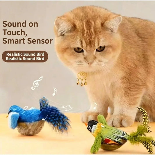 Cat Toy Simulation Chirping Bird Sound Wand.