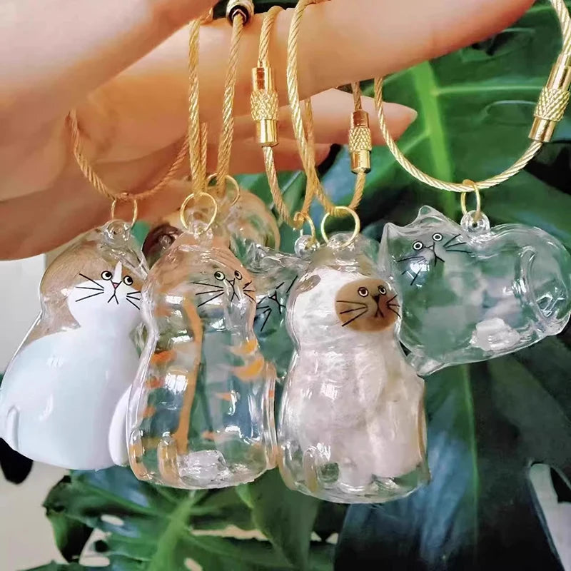 Cat Hair Memorial Storage Keychain