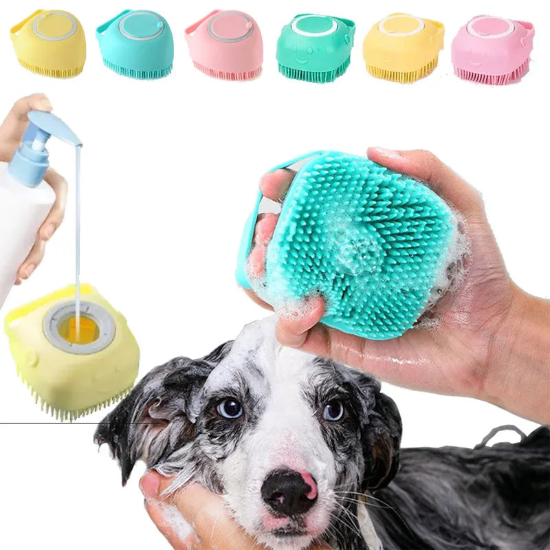 Bathroom Puppy Dog Cat Bath Massage Gloves Brush