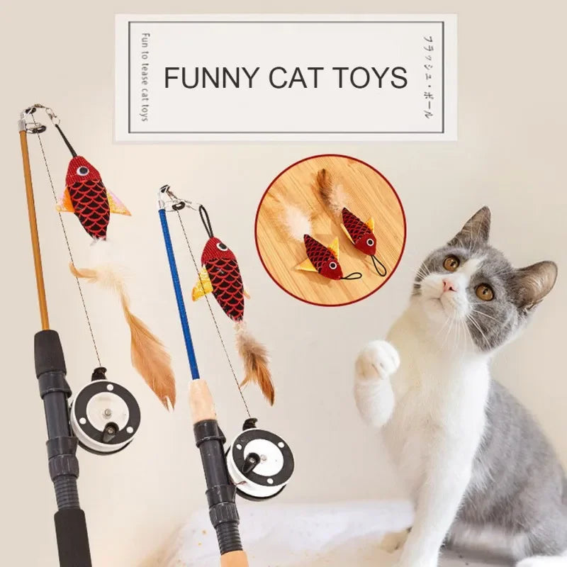 Rods Retractable Cat Toy Fish