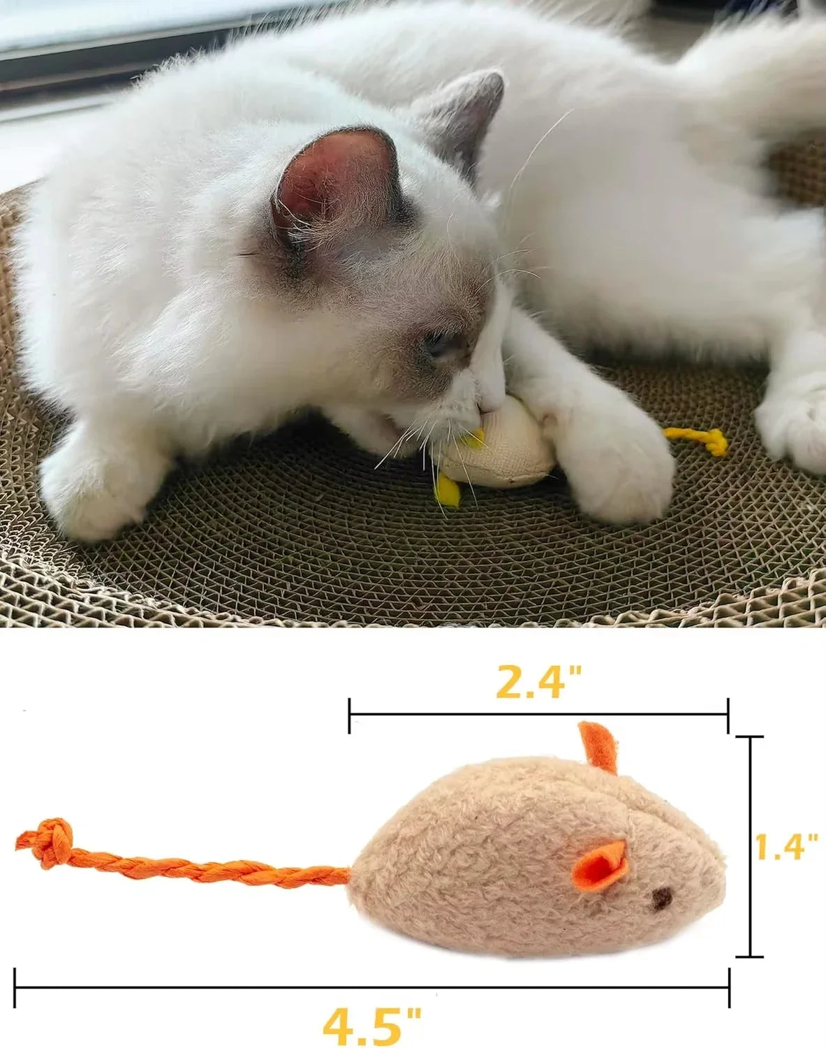 5pcs Rattle Cat Mouse Toys