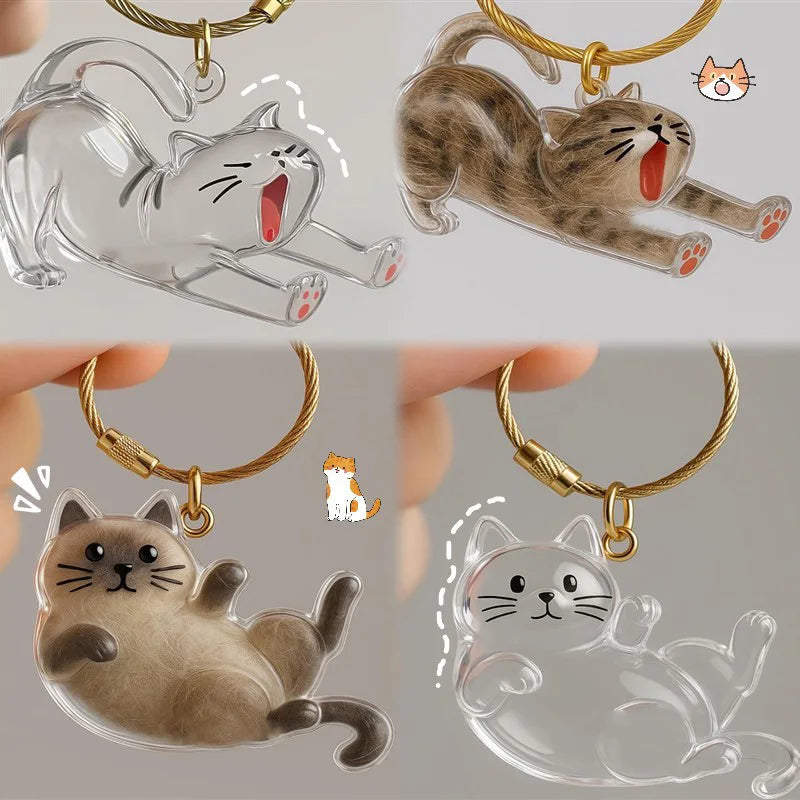 Cat Hair Memorial Storage Keychain